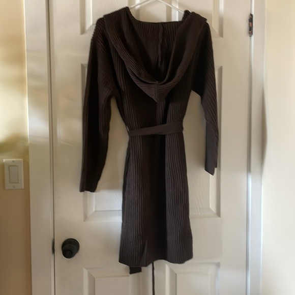 C’est Moi chestnut brown ribbed hooded cardigan - Picture 6 of 6